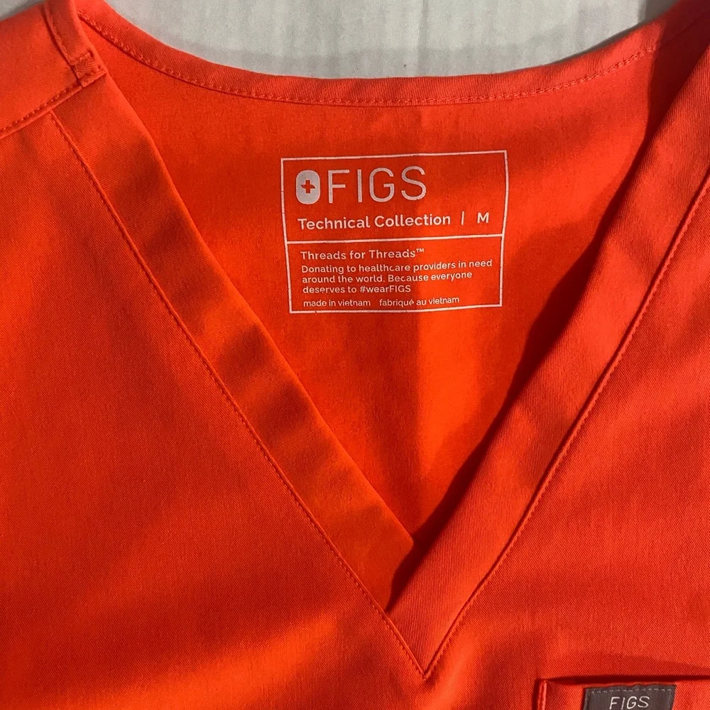Figs Women's Orange Pajama Set - Picture 2 of 5
